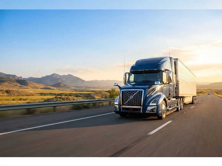 Small truck on the open highway