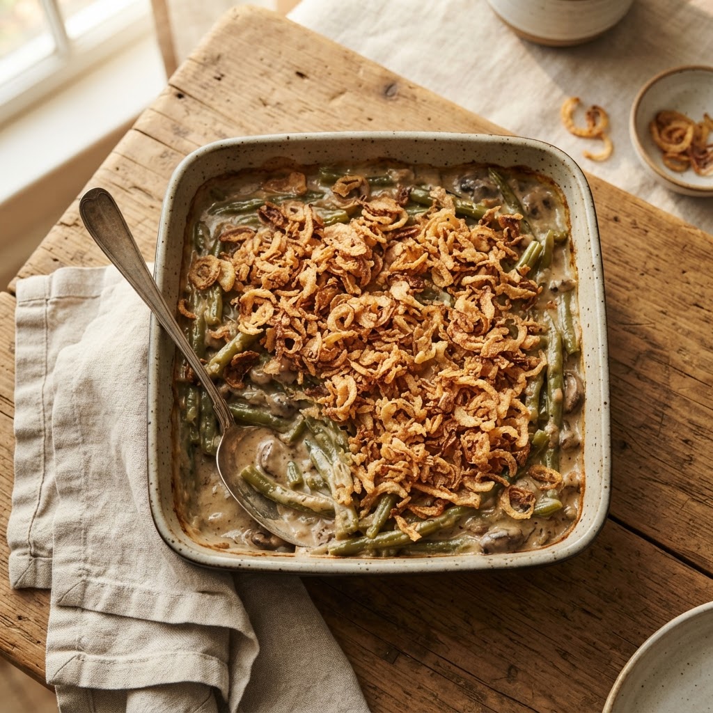 Green Bean Casserole with Crispy Shallots