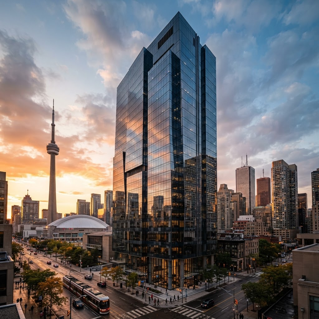 Corporate office tower with tinted windows