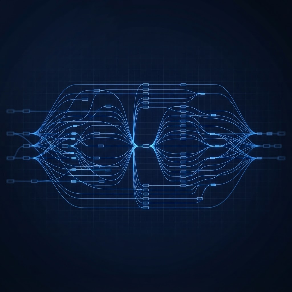 Abstract visualization of CONTROL's policy and usage network