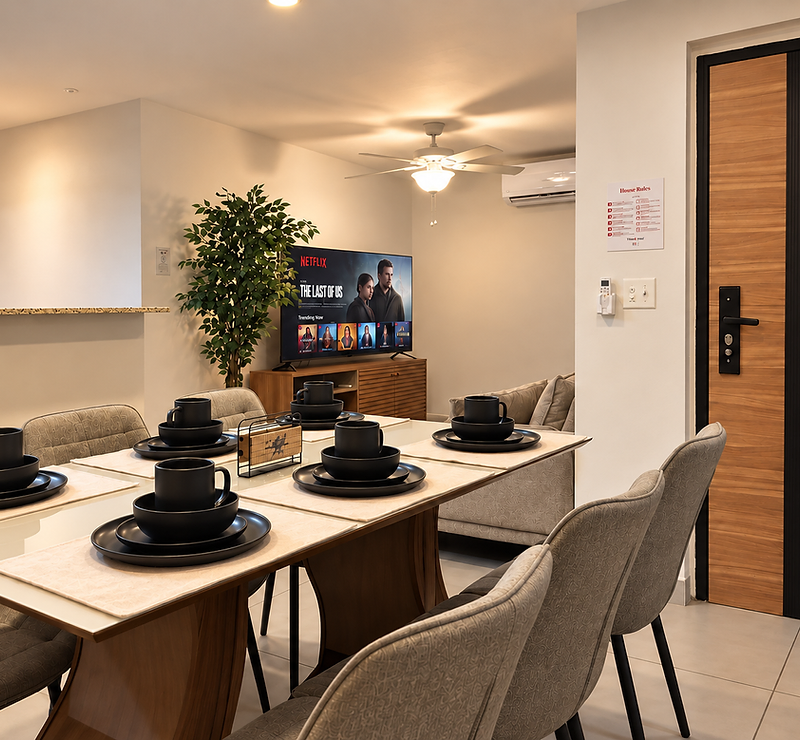 Casa Santa dining area and living room