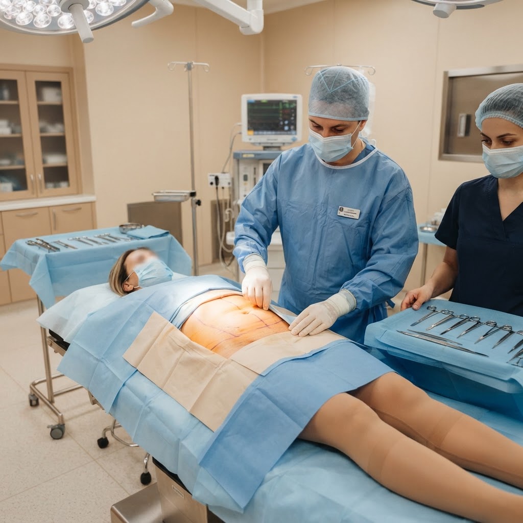 Preparación para abdominoplastia