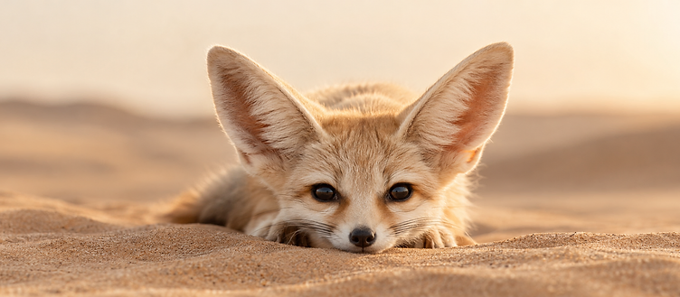 Fennec du désert reposé sur le sable