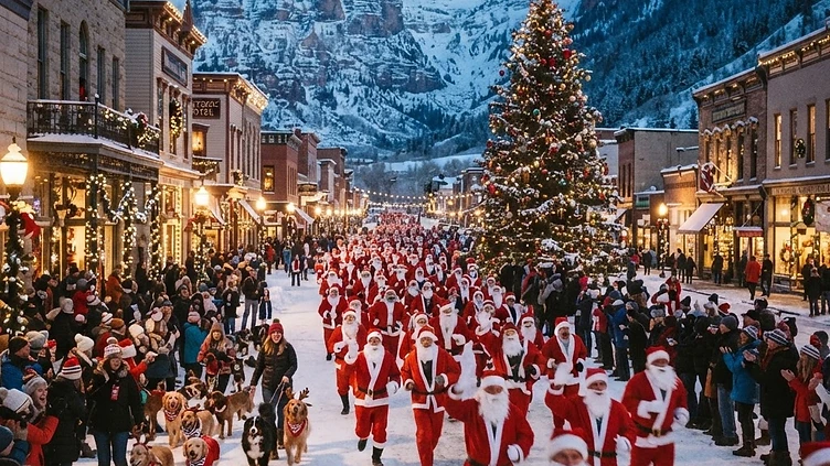 Lighting of Breckenridge & Race of the Santas