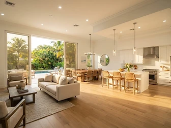 Whole-home renovation in South Florida with open living space and new finishes