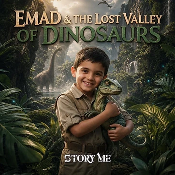 Illustrated cover for the personalized children's storybook The Lost Valley of Dinosaurs