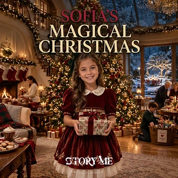 Illustrated cover for the personalized children's storybook My Magical Christmas