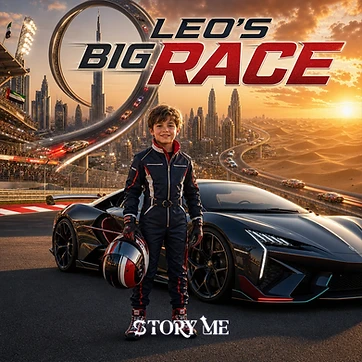 Illustrated cover for the personalized children's storybook The Big Race
