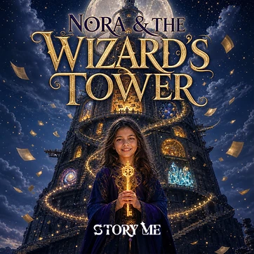 Illustrated cover for the personalized children's storybook The Wizard's Tower
