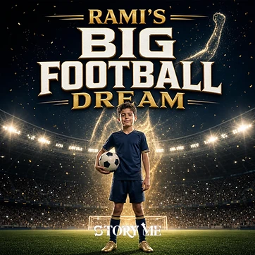 Illustrated cover for the personalized children's storybook My Big Football Dream