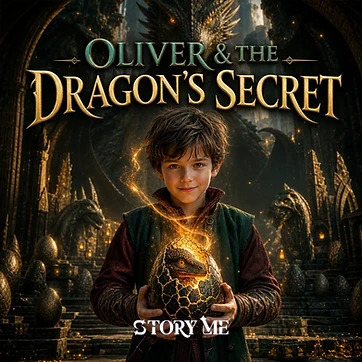 Illustrated cover for the personalized children's storybook The Dragon's Secret