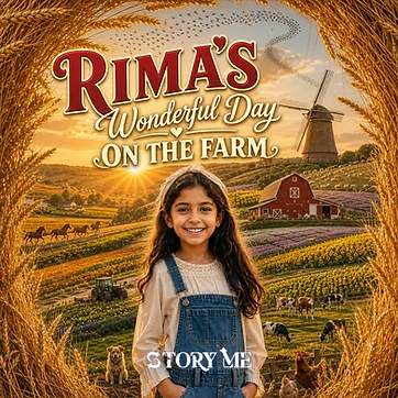 Illustrated cover for the personalized children's storybook A Day on the Farm