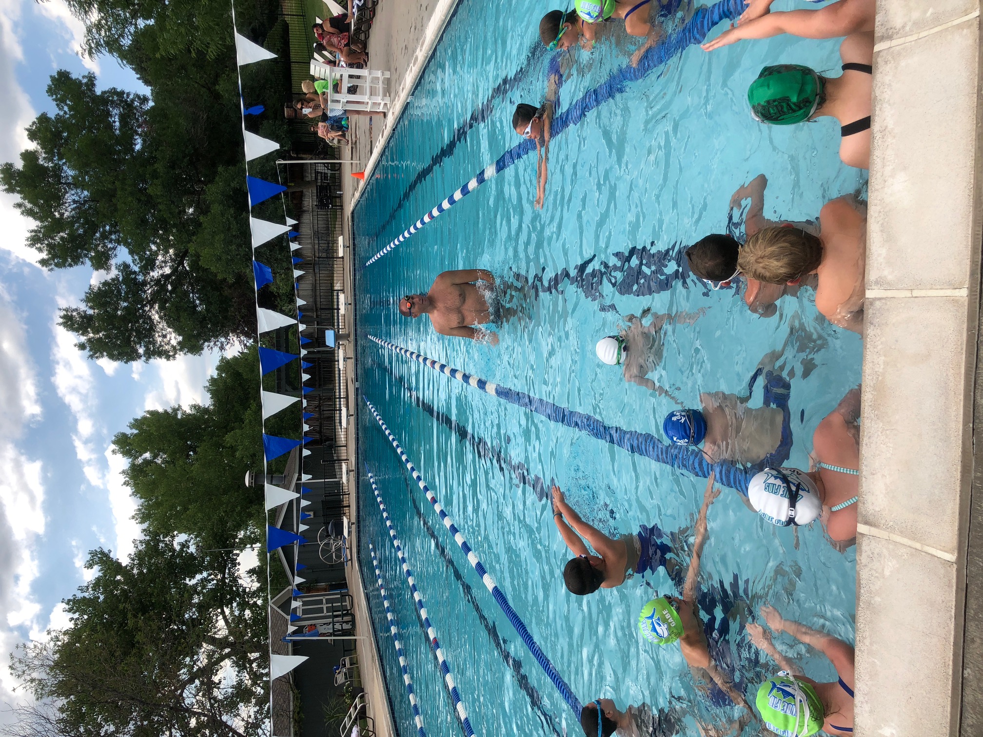 Swim lesson at a community pool