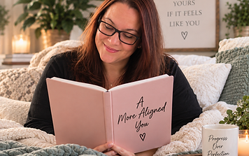 Jessica reading quietly at home