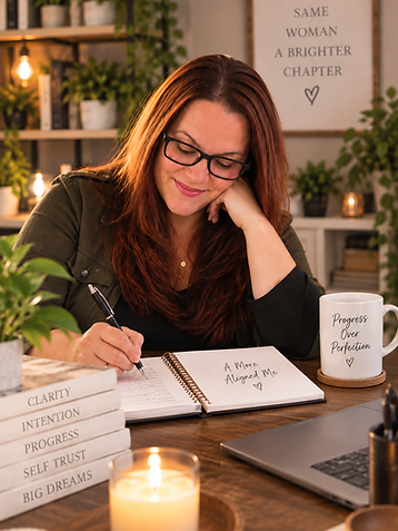 A woman writing in her journal