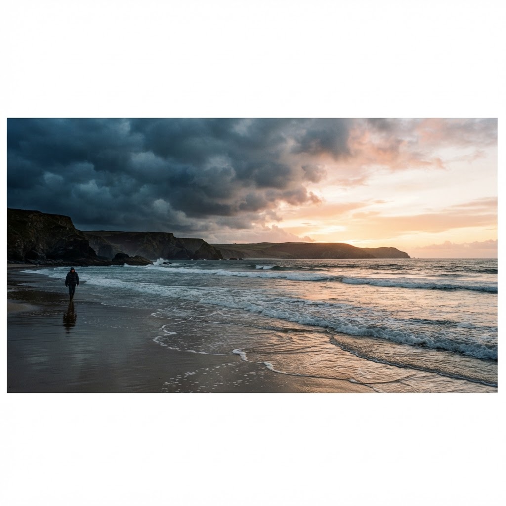Calm shoreline at dawn
