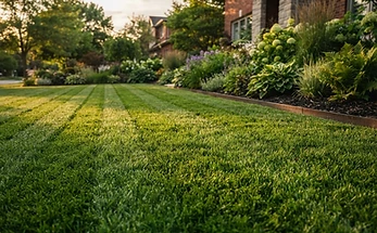 Illustrative precision lawn maintenance for a Markham residential property