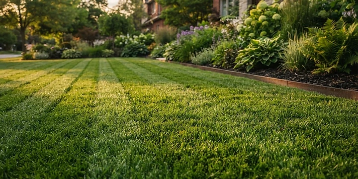 Illustrative precision lawn maintenance for a Markham residential property