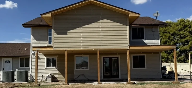 Backyard deck and patio cover build