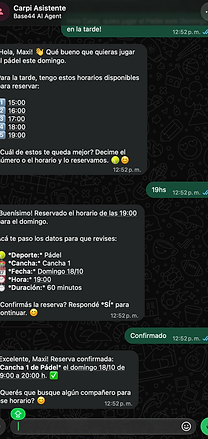 Conversación por WhatsApp