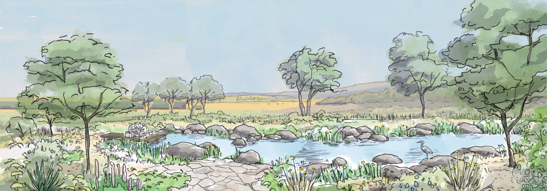 Oak Sanctuary — Borrowed view from main house