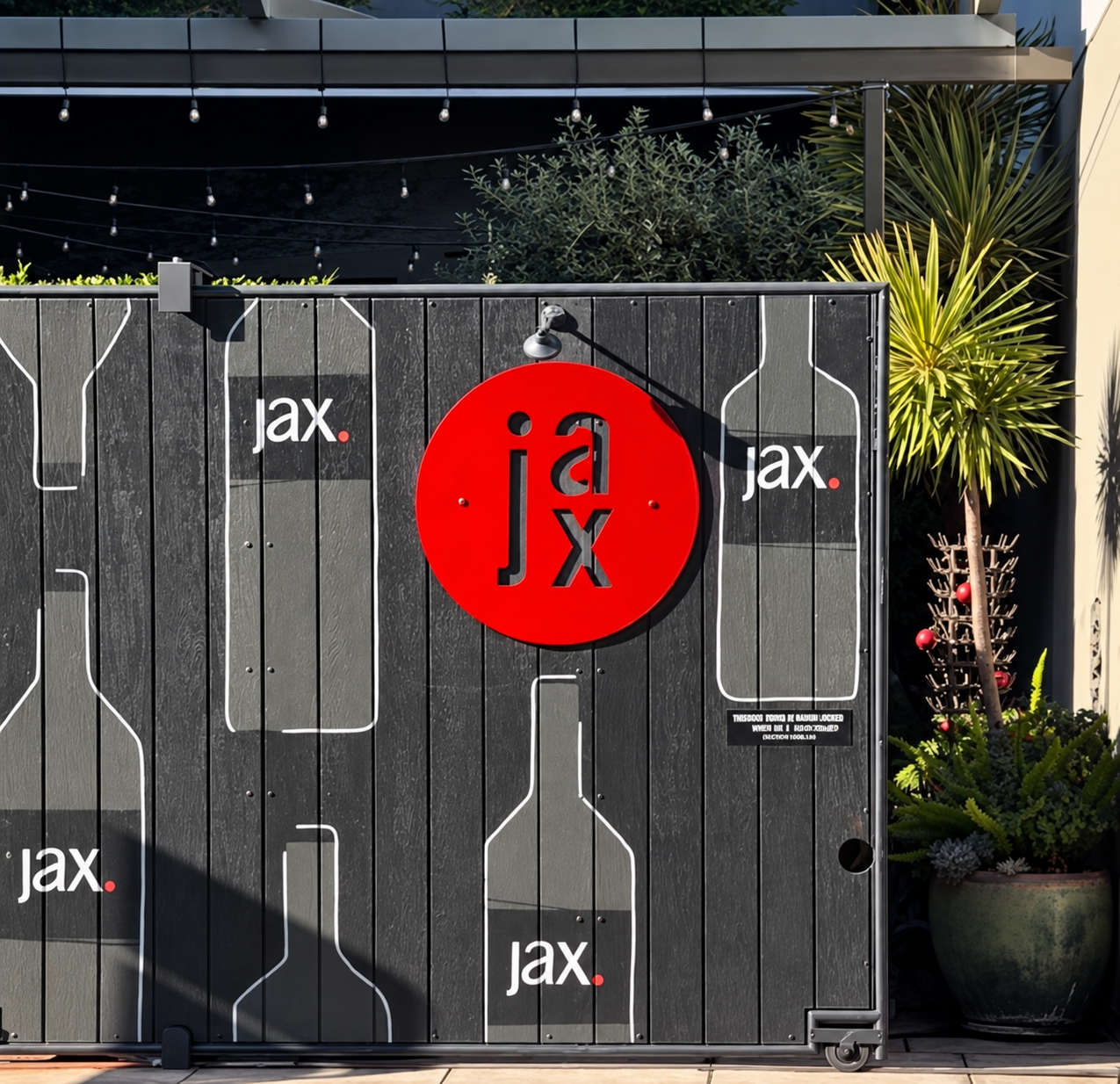 Jax Tasting Room — Entry door