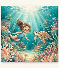Fictional illustrated ocean adventure
