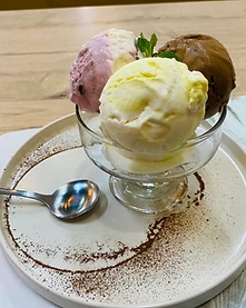 Three scoops of ice cream