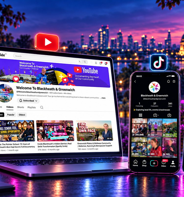 Blackheath and Greenwich across YouTube, Instagram, TikTok and Facebook