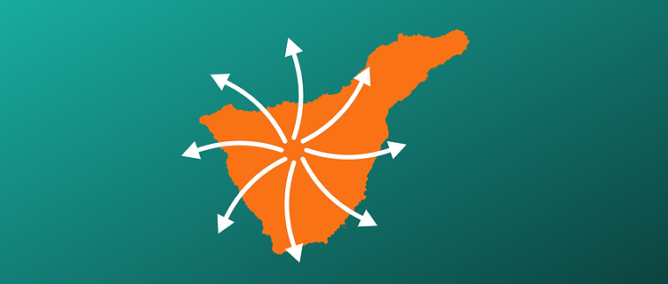 Mapa de Tenerife con cobertura de reparto en toda la Isla