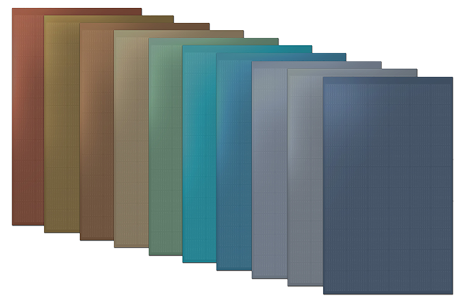 Nuancier officiel des panneaux solaires colorés Go Énergie