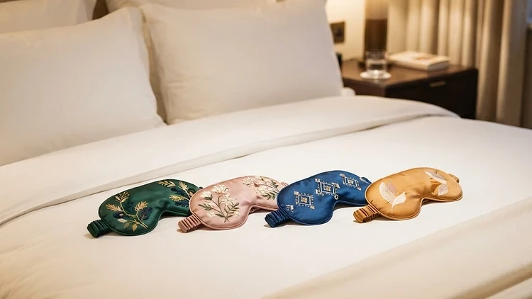 Máscara de dormir personalizada em destaque
