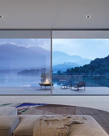 Minimal-frame glazing detail — Solarlux sliding door system