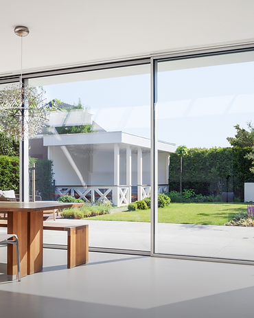 Minimal-frame glazing detail — Solarlux sliding door system