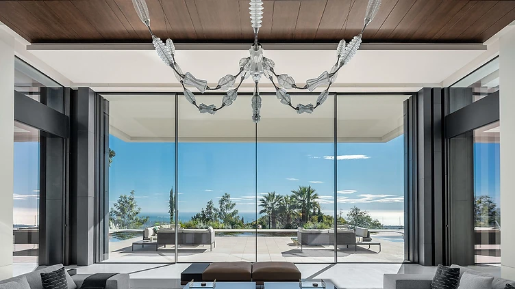 MFP18-H50 sliding doors installed in a minimal-frame opening