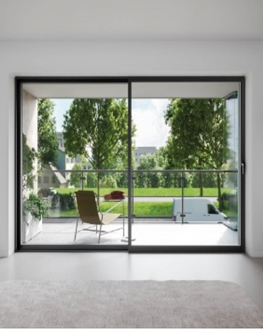 Minimal-frame glazing detail — Solarlux sliding door system