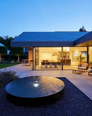 Minimal-frame glazing detail — Solarlux sliding door system