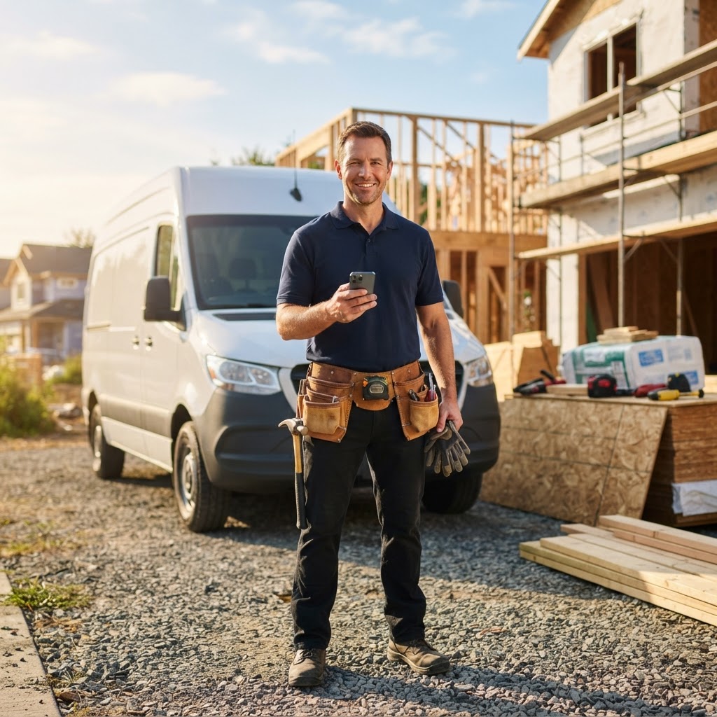 Contractor using Field Pro at a job site