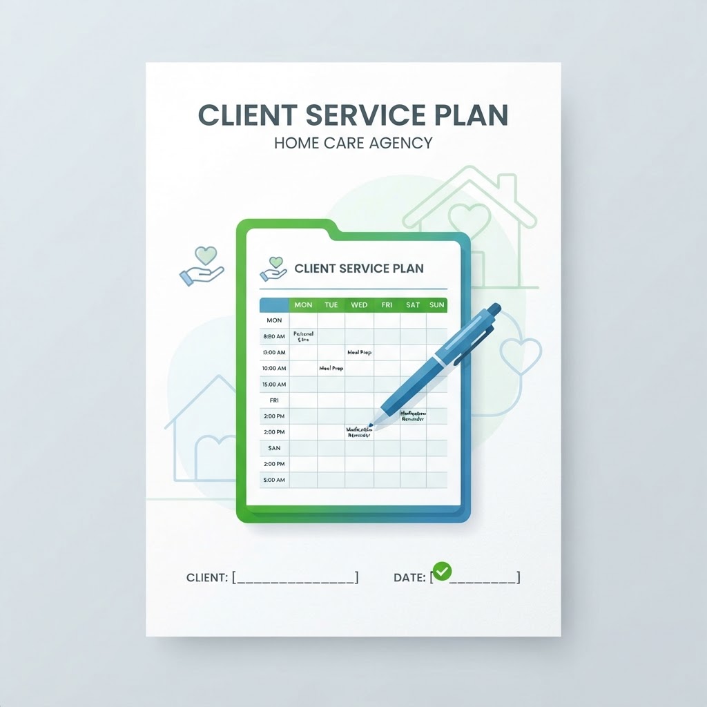 Client service plan policy template for Indiana home care