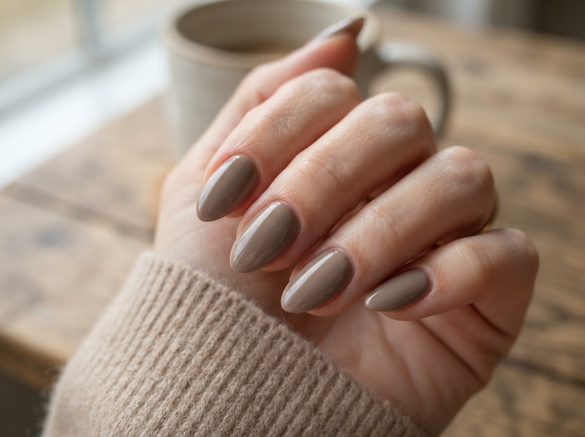 Warm taupe neutral nails September 2026
