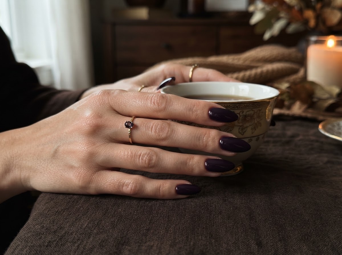 Deep aubergine nails September 2026