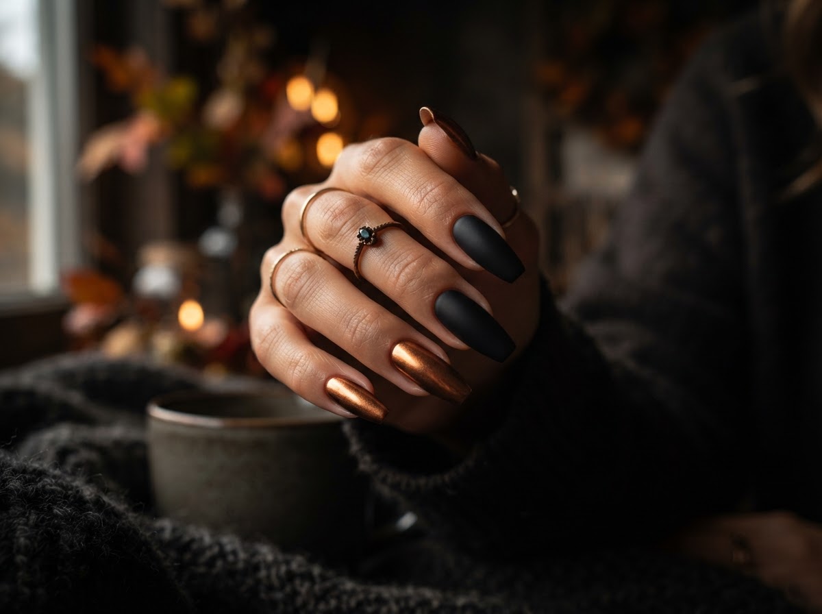 Bronze and black nails September 2026