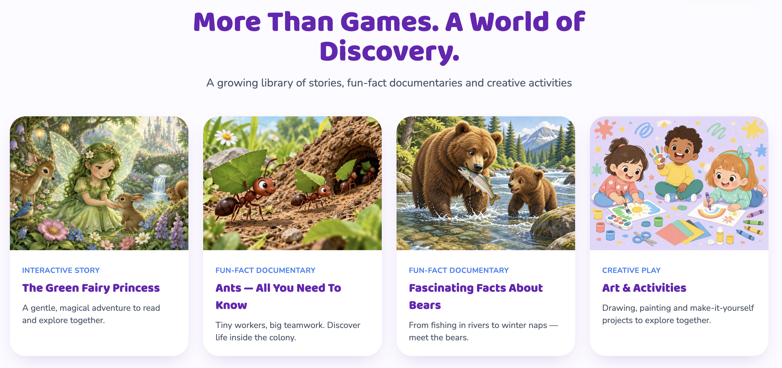 More Than Games. A World of Discovery. — stories, songs and fun-fact discoveries