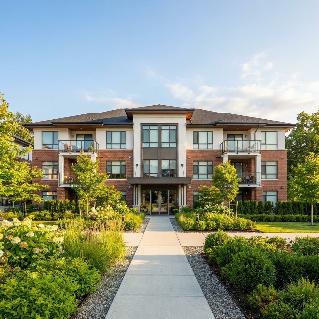 A well-maintained apartment building