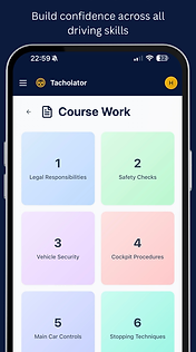 Tacholator learner app coursework screen