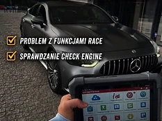 Mercedes AMG GT 63 2019 — sprawdzanie kontrolki Check Engine i funkcji RACE