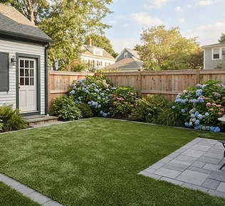 Artificial Turf Installation design inspiration in a New England yard