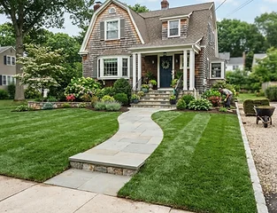 Fresh sod lawn installation for Waltham home