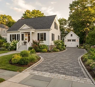 Driveway & Walkway Paving design inspiration in a New England yard