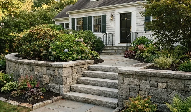 Stone & Concrete Masonry inspiration for a New England property